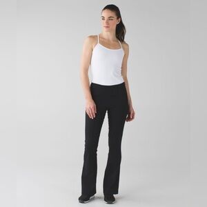 Lululemon Take-Off Flare Black Side Zip Stretch Pants size 8 MEDIUM Mid Rise‎